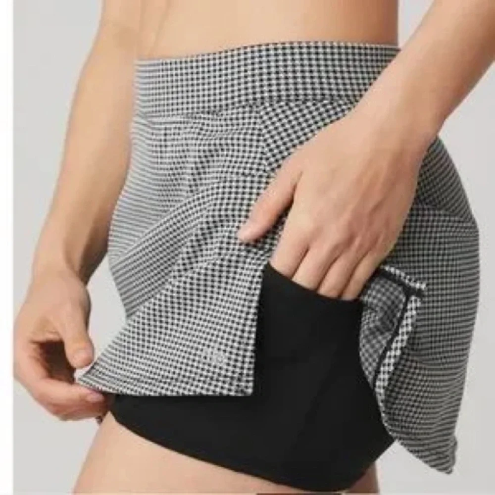 Classic Black and White Checkered Skirt